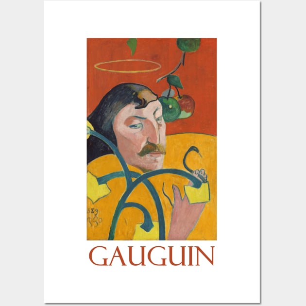 Self Portrait with Halo and Snake by Paul Gauguin Wall Art by Naves